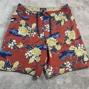 Patagonia wavefarer board shorts swim trunks floral pattern size‎ 34 unlined